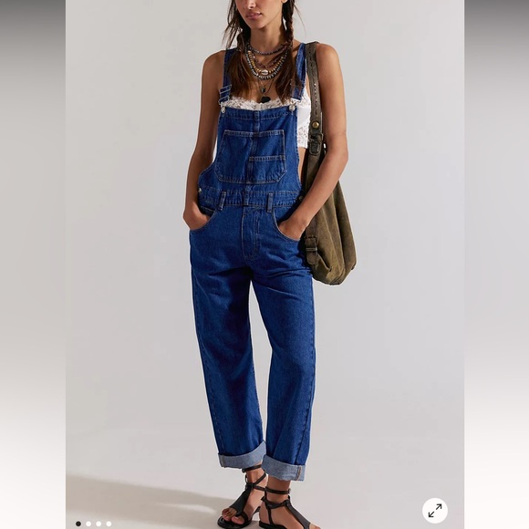 We The Free Denim - Free People We The Free Ziggy Denim Overalls Straight Leg Large